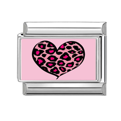 Beautiful Flower Y2K Black Star Dog Heart Pink Italian Charm Link Fit 9mm Stainless Steel Sweet Bracelet Jewelry Making DIY Gift