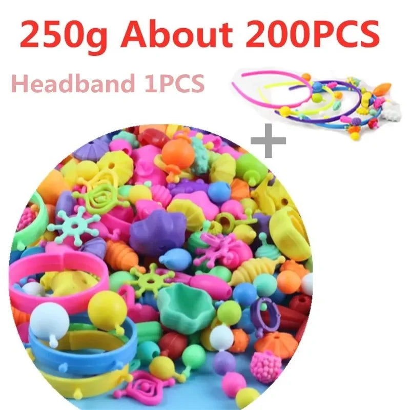 Creative DIY Handmade Pop Beads Toy Accessory Set Girl Jewelry Necklace & Bracelet Crafts Toys Education kids Birthday Gifts