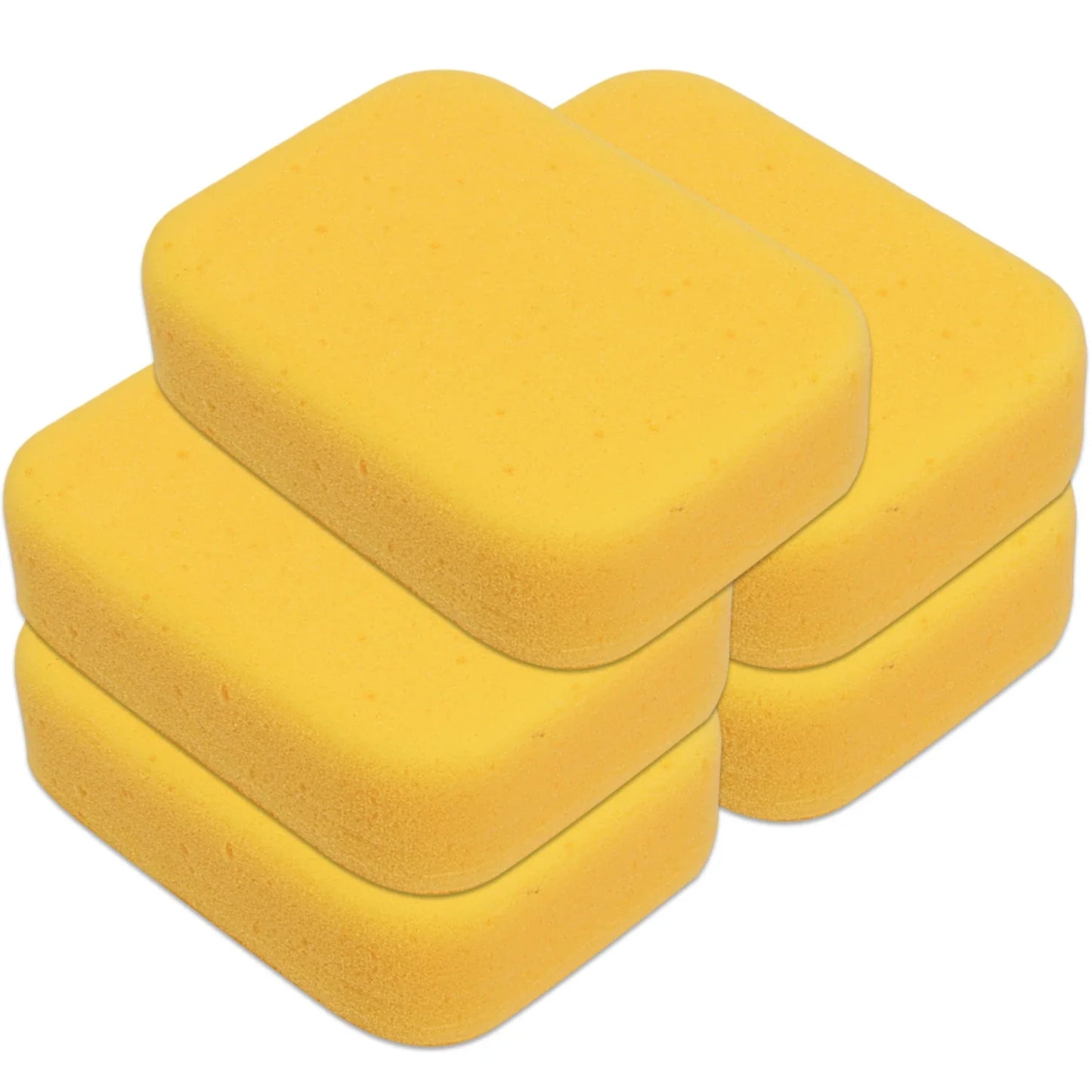 Large Car Wash Sponge Multi-Purpose High-Density Yellow Honeycomb Sponge Block for Automotive Detailing Waxing Seam Cleaning
