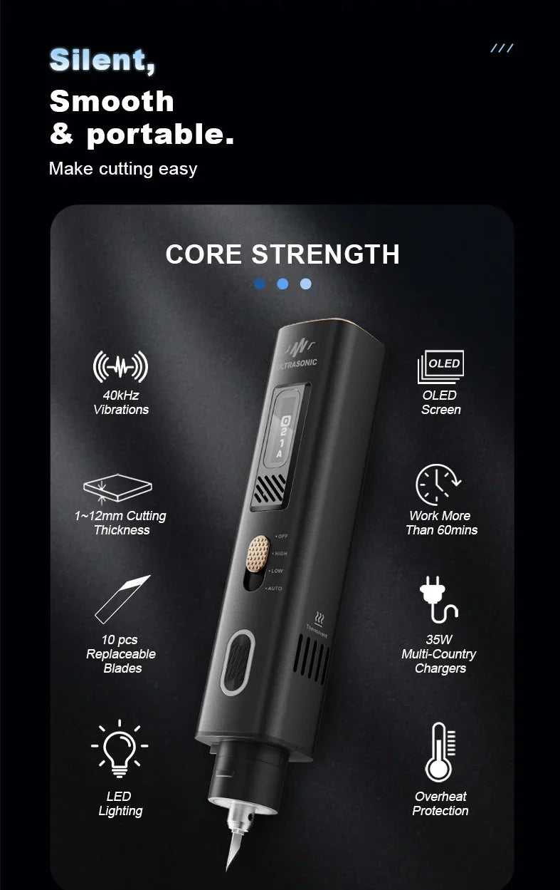 JAKEMY Ultrasonic Cutting Knife Ideal for DIY 3D Printing Cutting High-Speed Carving & Polishing