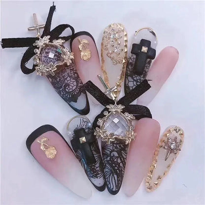 10 Rolls/Box White Black Lace Nail Art Foils Set Nail Transfer Sticker Paper DIY Manicure Nail Decoration Accessories