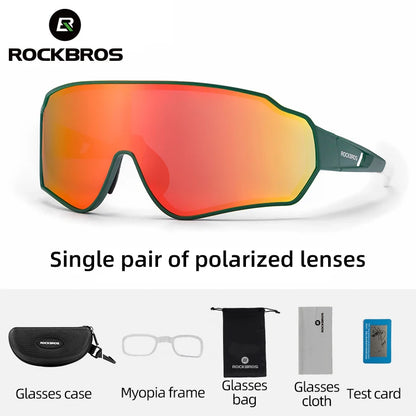 ROCKBROS Polarized Cycling Glasses Bike Polarized Glasses Outdoor Sports MTB Bicycle Sunglasses Goggles Eyewear Myopia Frame