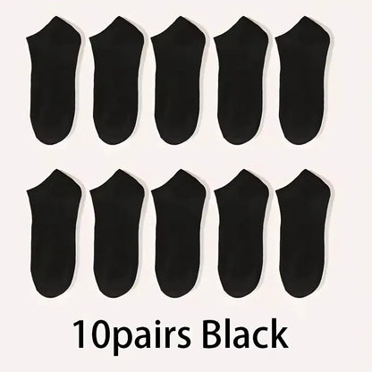 5/10-Pack Unisex Comfort-Fit Ankle Socks for All, Breathable & Lightweight - Ideal for Sports & Daily Wear