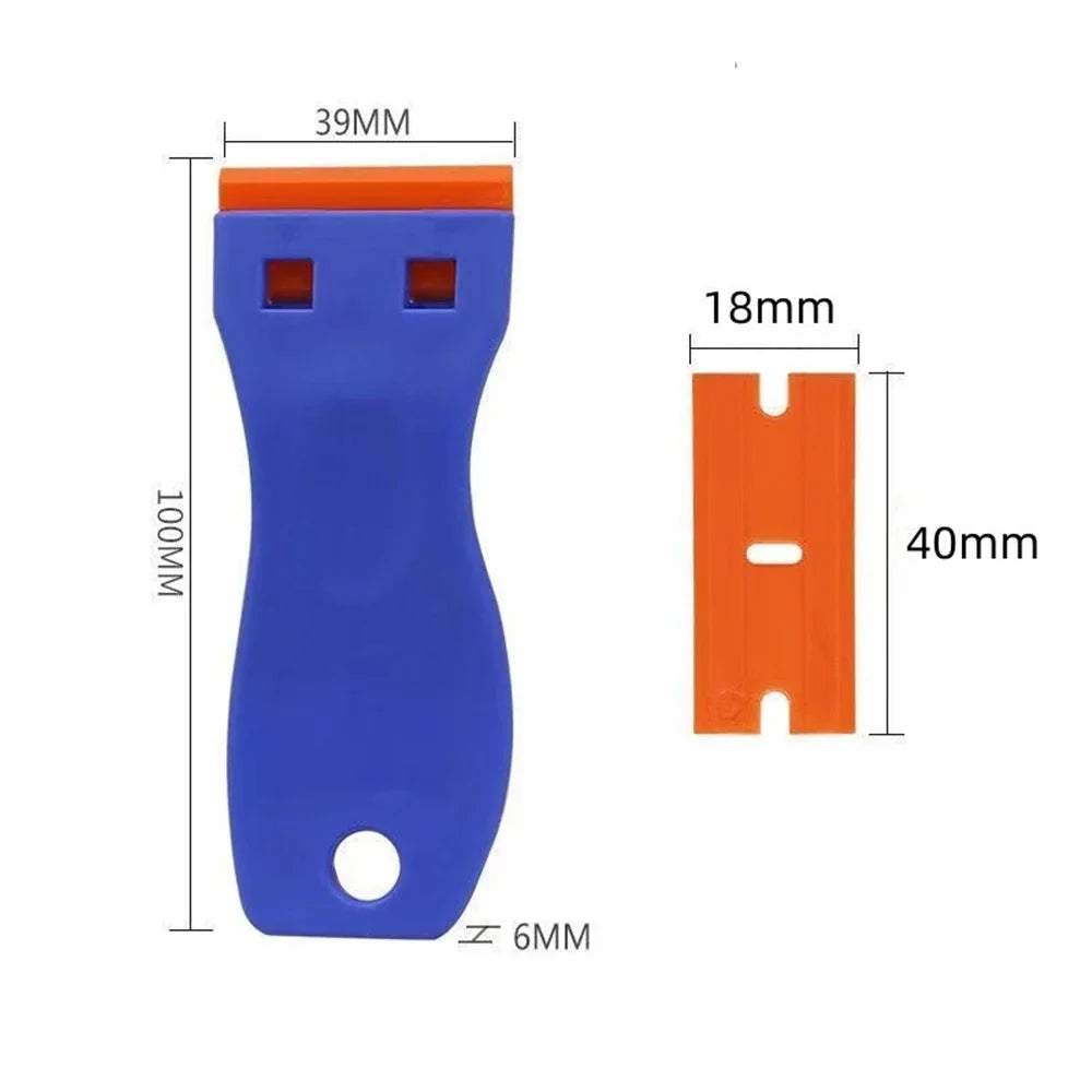 Two Cutting Plastic Razor Blade Scraper Non-Scratch Scraper Tool Kits for Cleaning Labels Glue Car Window Sticky Remover