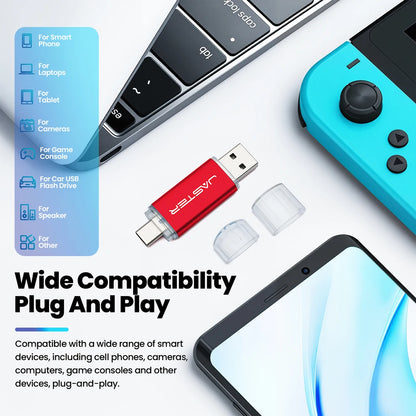 128GB High Speed TYPE C 2in1 USB Flash Drive 64GB Metal Pen Drive Smart Phone Car TV USB Stick 4GB 32GB Office Gift Memory Stick