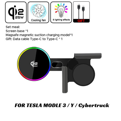 Car Phone Mount Holder 15W and 25W Qi2.2 Magnetic Wireless Charger Compatible with MagSafe for Tesla Model Y 3 JUNIPER 2026