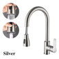 Kitchen Faucets Brushed Nickel Pull Out Kitchen Sink Water Tap Deck Mounted Mixer Stream Sprayer Head Hot Cold Taps Sliver