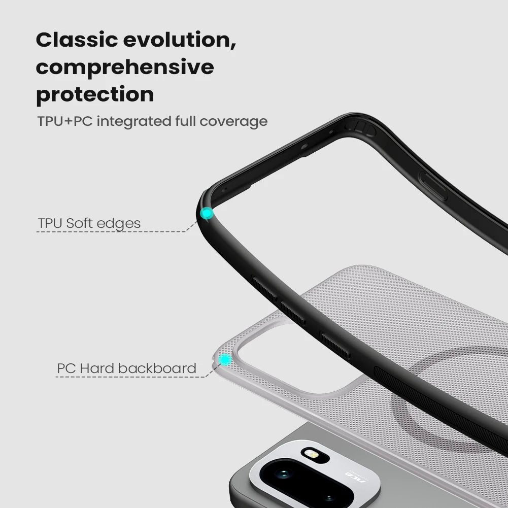 Nillkin For OnePlus 15R 5G Case for Magsafe Magnetic Frosted 360 Hard PC+TPU Soft Frame Back Cover Protection funda