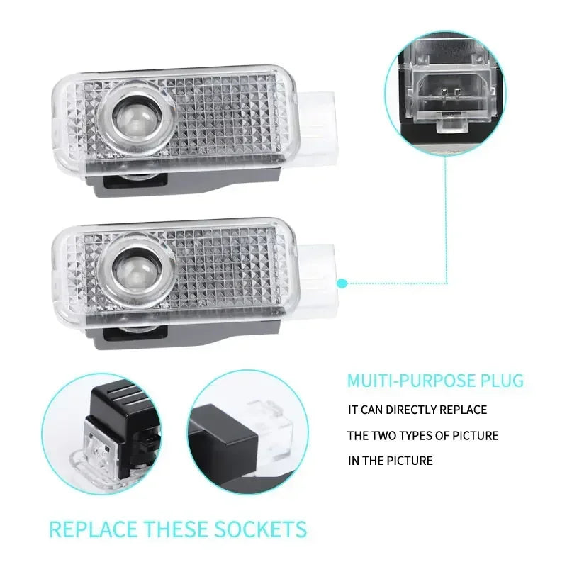 2025 Car Door Welcome Light Led HD Projector Lamp For Audi A3 A4 B8 8P 8V A6 C7 A5 Q5 B7 B6 B9 SLINE QUTTRO RS Q3 Q7 S3 S4 S5 S6
