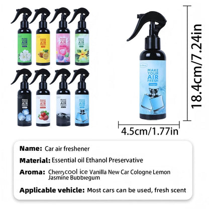 A 150ml car air freshener spray that doubles as a home fragrance. It effectively eliminates odors and can also be used as a hand