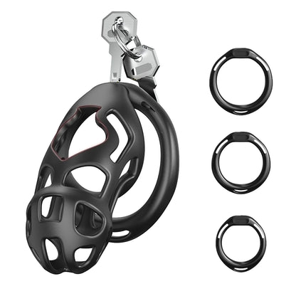 Male Chastity Cage with 3 Rings Cock Cage Adult Sex Toy Penis Bondage Urethral Lock Male Cuckold Erotic Couple BDSM Toy Cock Cag