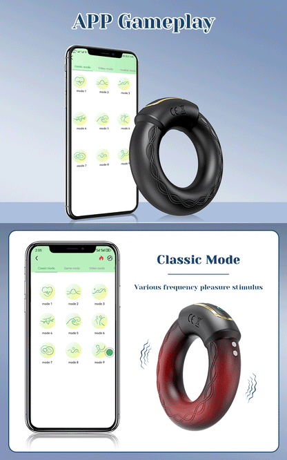 APP Bluetooth Vibrator for Men Cock Ring Penis Vibrating Penis Delay Trainer Cock Ring Glans Massager Male Sex Toys for Adult 18