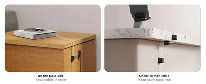 3/6/12Pcs/Set Magnetic Cable Clips Cable Organiser Adjustable Cord Holder Under Desk Organizing Cable Management Holder