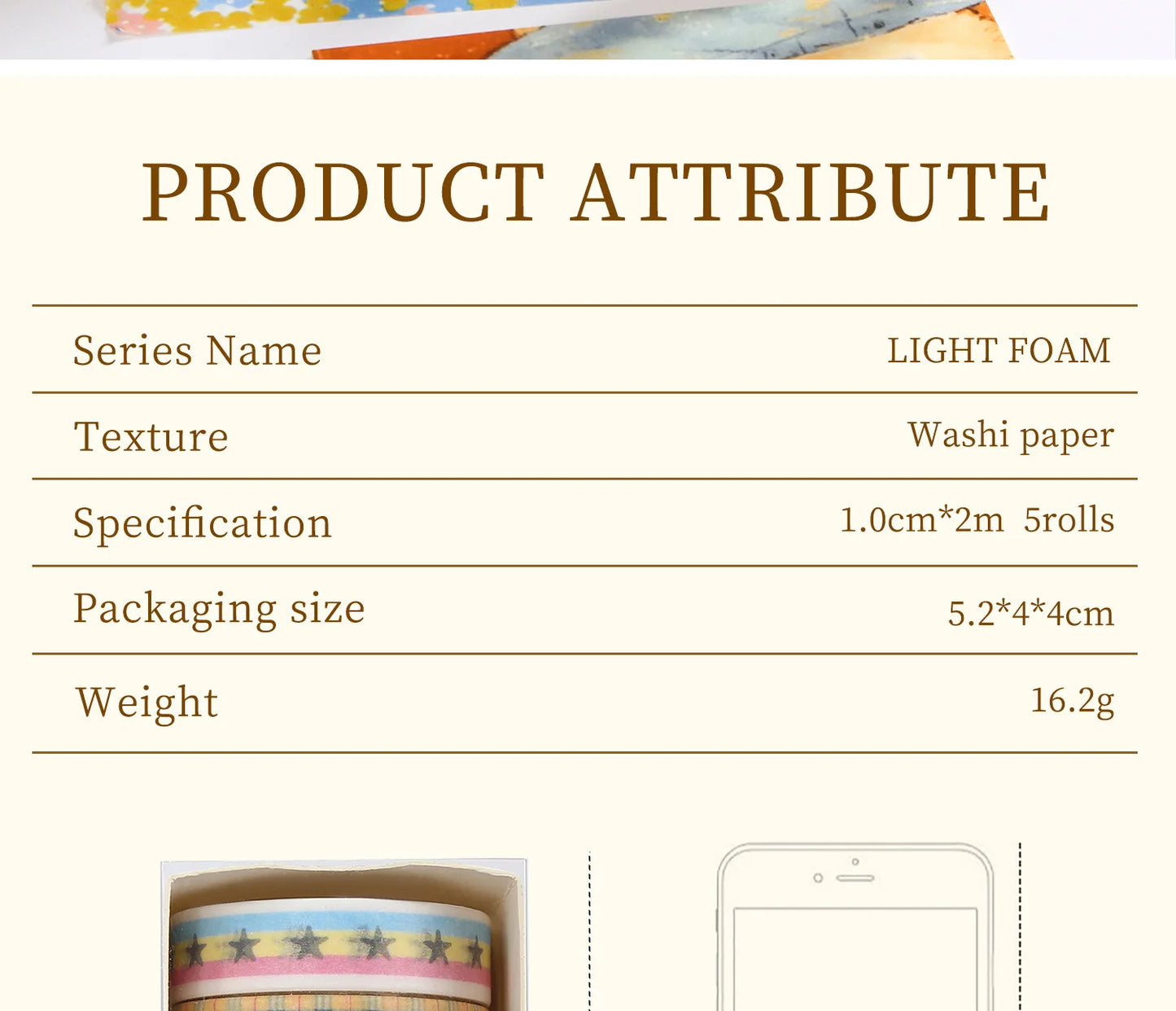 MINKYS 5pcs/set Basic Grid Star Decorative Tape Cute Cartoon Creative Washi Tape School Stationery