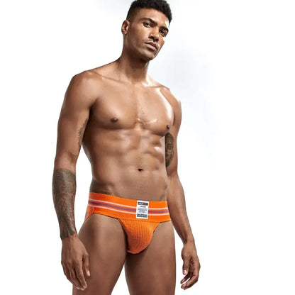 JOCKMAIL Men's Underwear Men Sexy Briefs Jockstrap Pouch Cuecas Man Cotton Panties Thongs Mesh Underpants Gay Slip Homme Srting