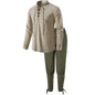 2Pcs Men's Medieval Knight Costume Set Renaissance Cosplay Pirate Shirts Ankle Banded Pants For Halloween Cotton Linen Fabric