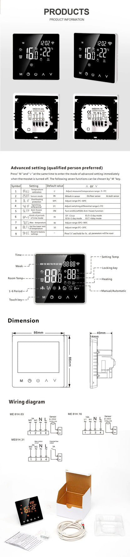 Tuya Smart Thermostat For Underfloor Heating Wifi Thermostat  Floor Heating Controller Warm Floor Temperature Controller Alexa
