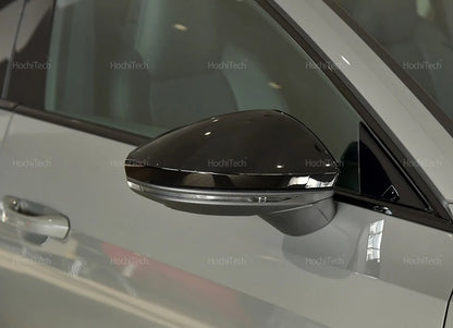 High Quality Carbon Fiber Glossy Black Replacement Side Mirror Covers Cap for Audi A6 S6 RS6 C8 A7 S7 RS7 A8 Left hand Drive