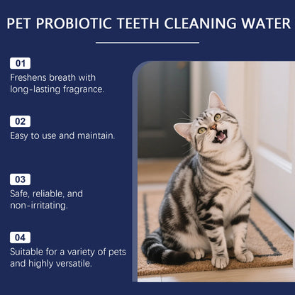 Pet Oral Care Agent Probiotics Pet Dental Water Reduce Plaque Tartar Remove Bad Breath Promote Gum Health Dog Cat Oral Cleaner