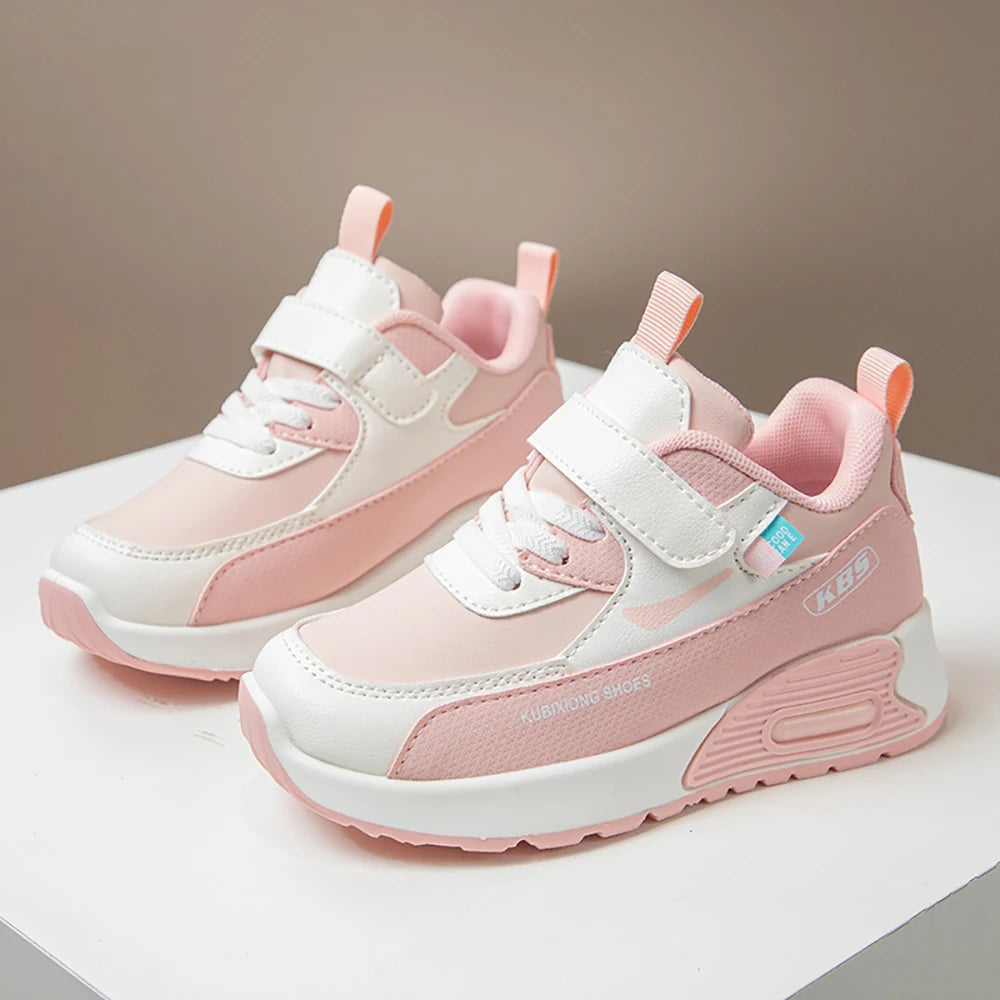 PU Leather Sport Shoes For Children 2025 Trend Fashion Kid's Sneakers Soft-soled Outdoor Boy's Girl's Running Shoes