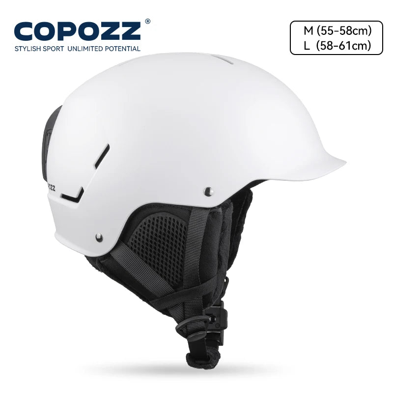 COPOZZ Certificated Ski Helmet Husband Integrally-Molded Snowboard Helmet with Magnetic Bukcle Motorcycle Snow Men Women Adult