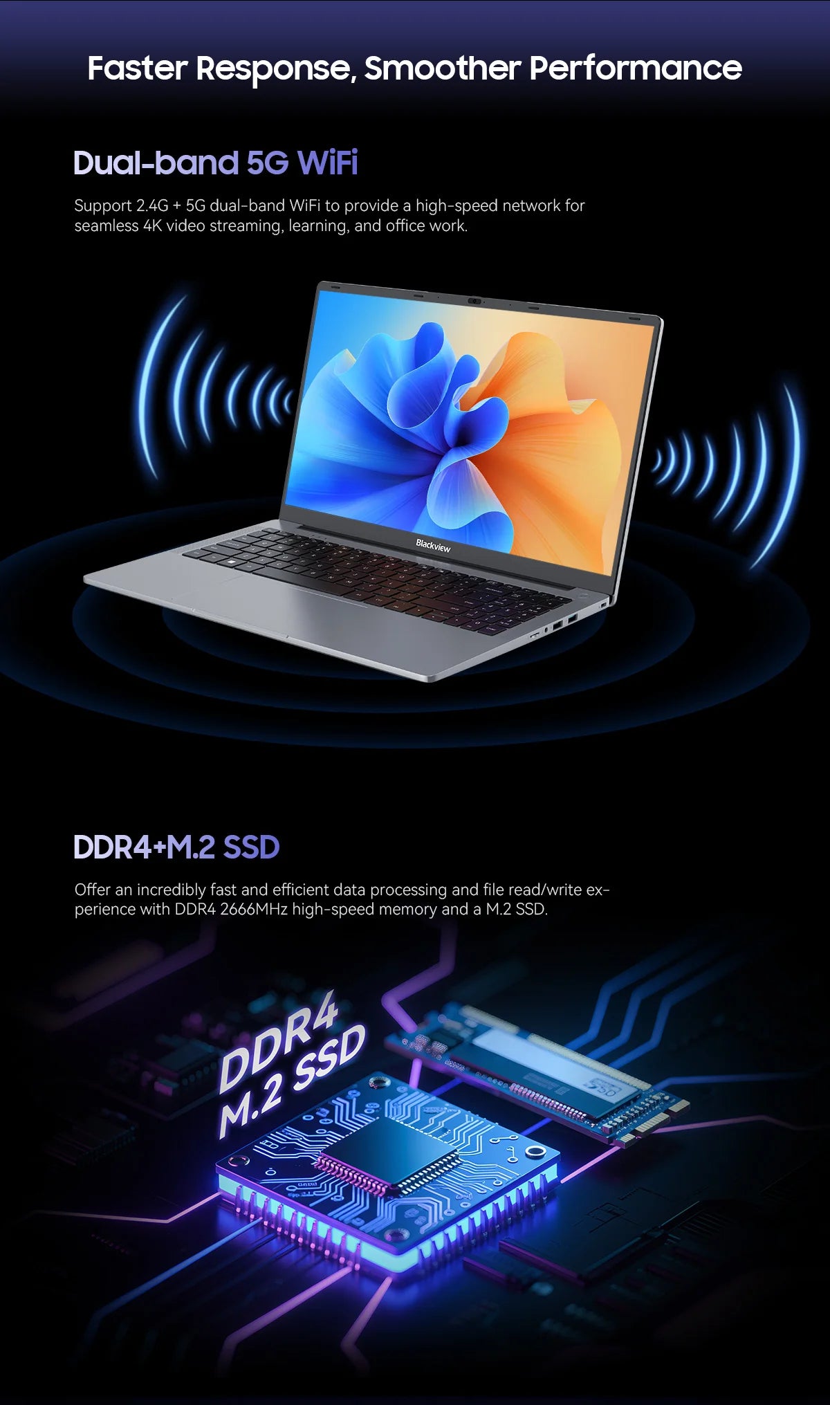 Blackview Acebook 6 Laptop, Laptops Computer for Business Student, Quad-Core N150,16GB DDR4 256GB SSD,15.6” FHD IPS TÜV Screen