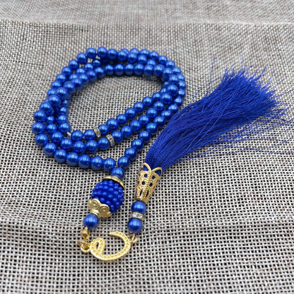 Muslim 99 Prayer Beads Tasbih Rosary Bracelet Islamic Misbaha Pearl Beads Tassel Necklace Ramadan Eid Jewelry for Women Men