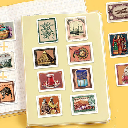50PCS Arabic Aesthetic Stamps Fun Decoration DIY Stickers Phone Cases Notebook Water Cups Luggage Decoration Stickers