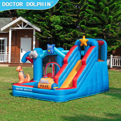 Doctor Dolphin Animal Inflatalbe Bounce House Jumping Castle With Slide Ball Pool Bouncy Castle For Kids Birthday Gift Toys