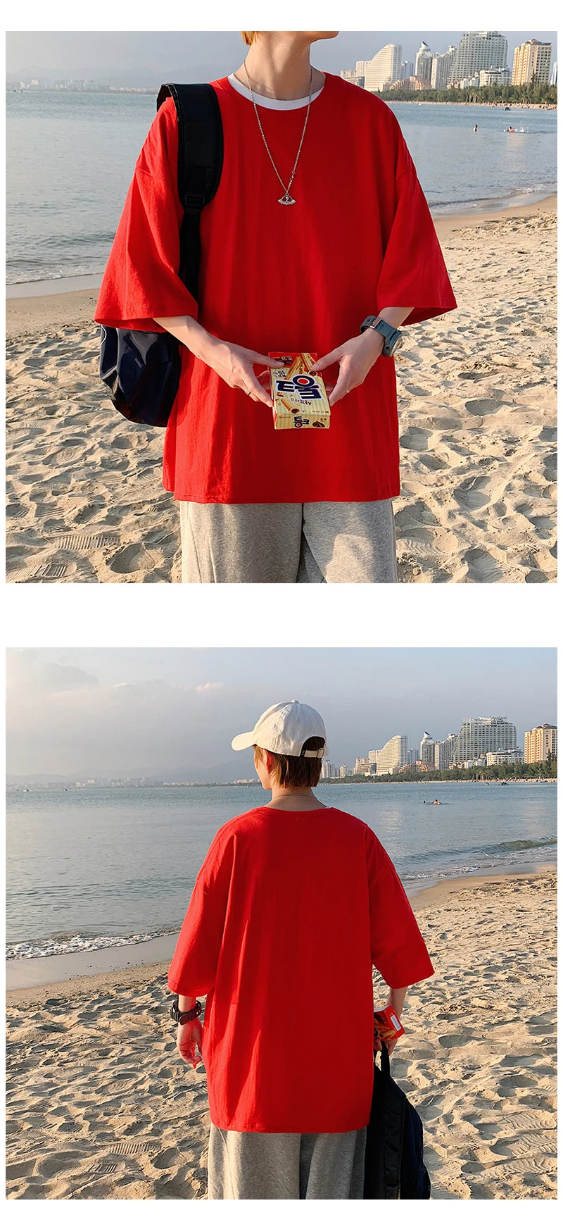 Oversized Summer Short Sleeve Men's T Shirt New Fashion Solid Loose O-Neck T Shirts Mens Cotton Hip Hop Streetwear Top Tees 5XL