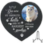 Personalized Pet Memorial Stone,Custom Cat Grave Marke Plaque With Photo&Name,Garden Slate Tombstone Pet Loss Remembrance Gift