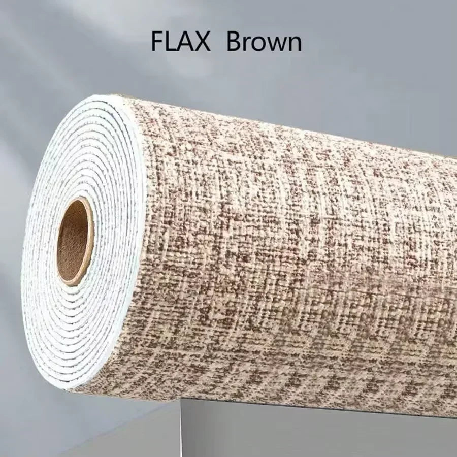 Self-Adhesive 3D Linen Foam Wall Sticker PVC Moisture-proof Wallpaper for Living Room Bedroom Bathroom Dormitory Home Decoration