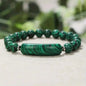 1pc Handmade Stone Bracelet Turquoise  Malachite Gemstone Crystal Rough Bracelet Body Energy Yoga