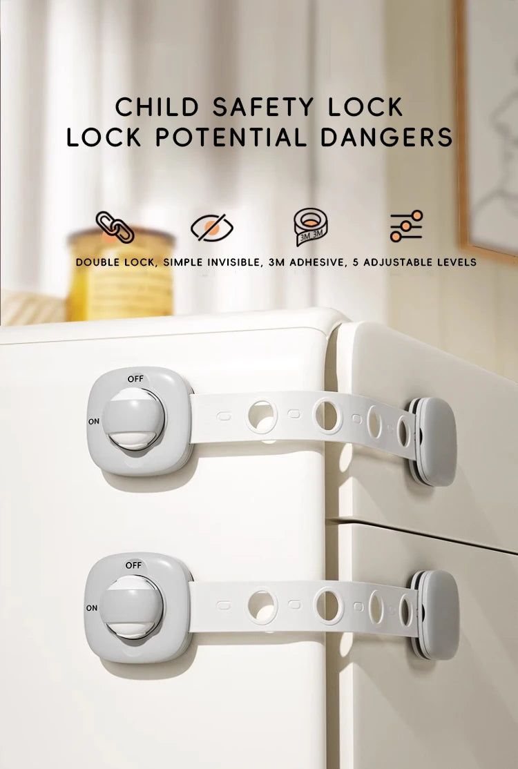 Baby Safety Lock Drawer Child Safety Cabinet Locks Adhesive Cabinet For Drawer Door Latches Baby Safe Straps Child Door Security
