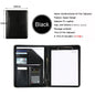 Executive Business A4 Leather Portfolio Folder Clipboard for Zippered Desk Organizer Document Briefcase Calculator for Office