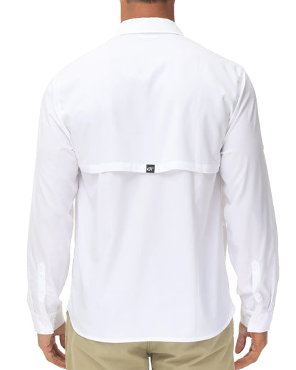 Men's UPF 50+ Long Sleeve Fishing Shirts Sun Protection Breathable Hiking Work Shirt Casual Button Down Shirt with Zipper Pocket