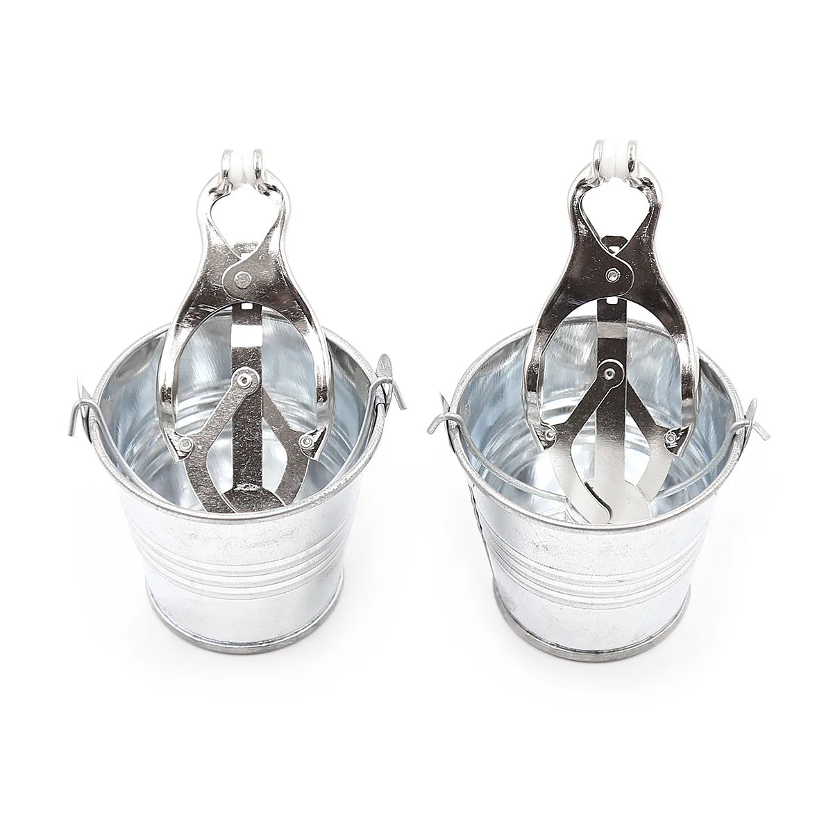 Nipple Clip Metal Chain Clip Clitoral Clip Adult Sex Toy Slave Bucket BDSM Small Water Bucket Silver Iron Chain Clip Suitable Fo