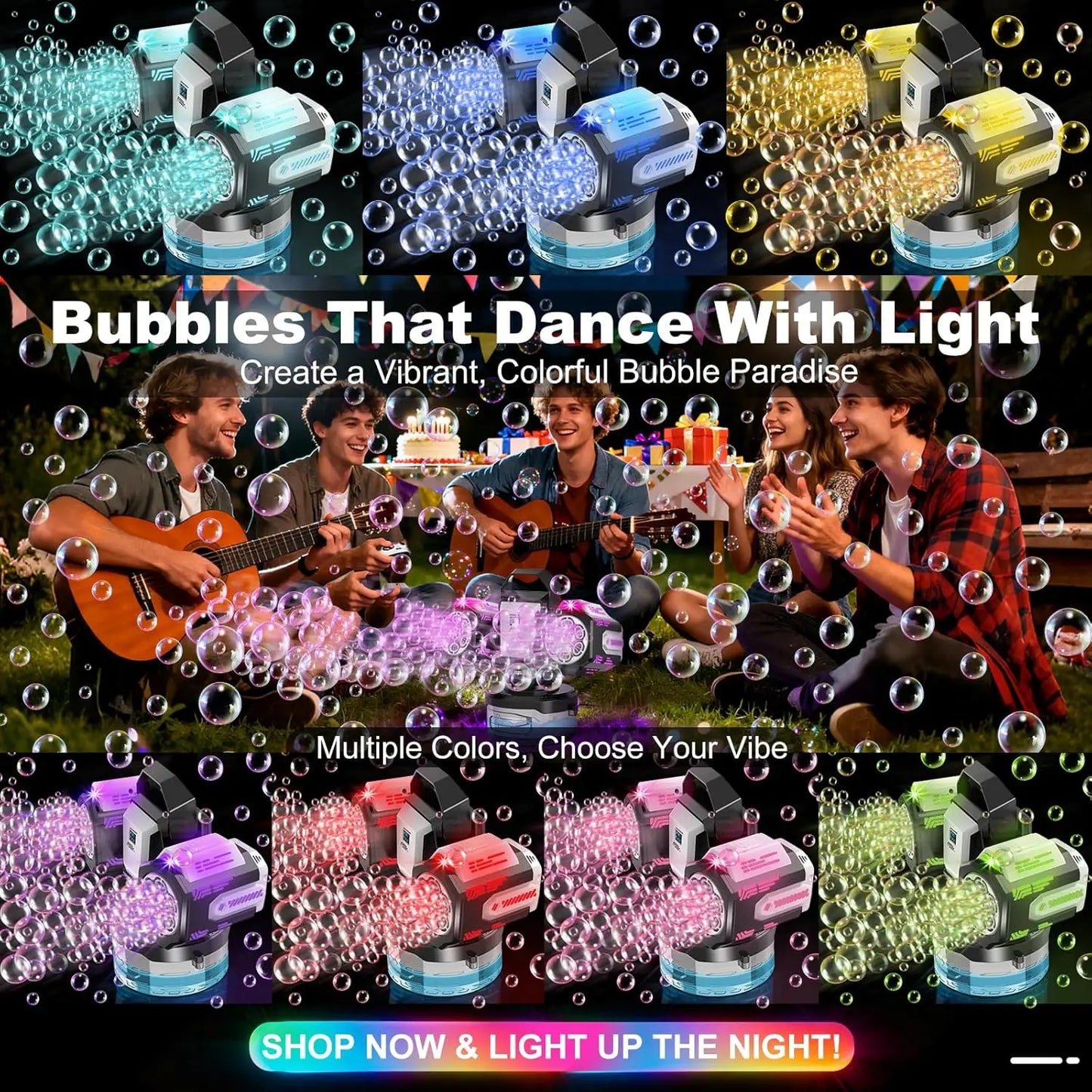 2026 Bubble Machine: Remote Control, Rgb Lights, 1800Mah Rechargeable Type-C |   No Bubble Solution