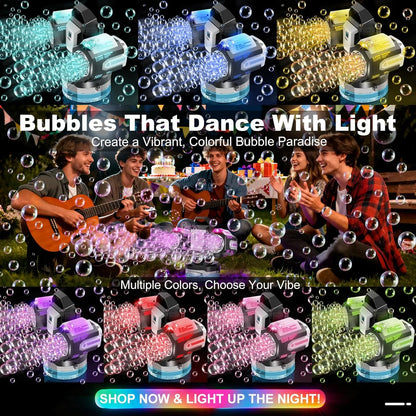 2026 Bubble Machine: Remote Control, Rgb Lights, 1800Mah Rechargeable Type-C |   No Bubble Solution