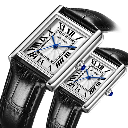 New Elegant Watches for Women and Men Fashion Leather Strap Waterproof Quartz Wristwatches Couple's Watches Gifts Drop Shipping