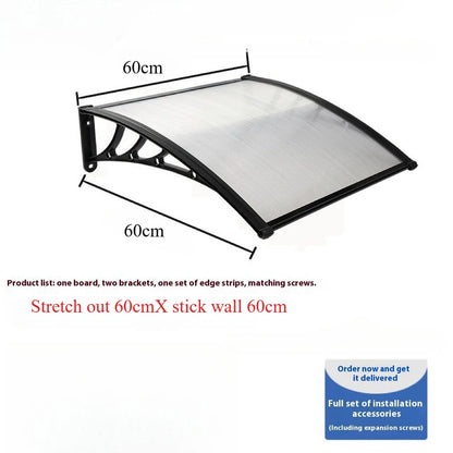 Window Awning Door Canopy 60x60 80x80 60x100 Window Awning Overhead Modern Polycarbonate Cover Outdoor Front Porch Patio Canopy