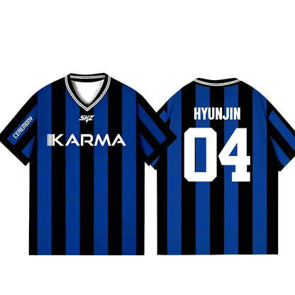 2025 KPOP Stay KARMA Album Fans Support Shirts FELIX BANGCHAN HYUNJIN Streetwear Loose Clothes Tshirt Short Sleeve Tops T-shirt