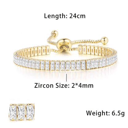 Fashionable Zircon Tennis Bracelets for Women Dazzling Various Shape Crystal Chain on Hand Trend Sexy Party Accessories Jewelry