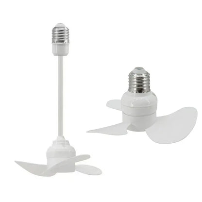 Indoor Ceiling Fan With E27 Screw Base Brushless Motor Providing Quiet Efficient Air Movement Lamp Socket Fan 14CM Compact Size
