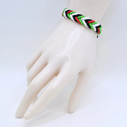 Geometric Polka Dot Palestine Bracelet for Men Women Hand Multicolor Weave Arabic Style Gaza Flag Jewelry Accessories