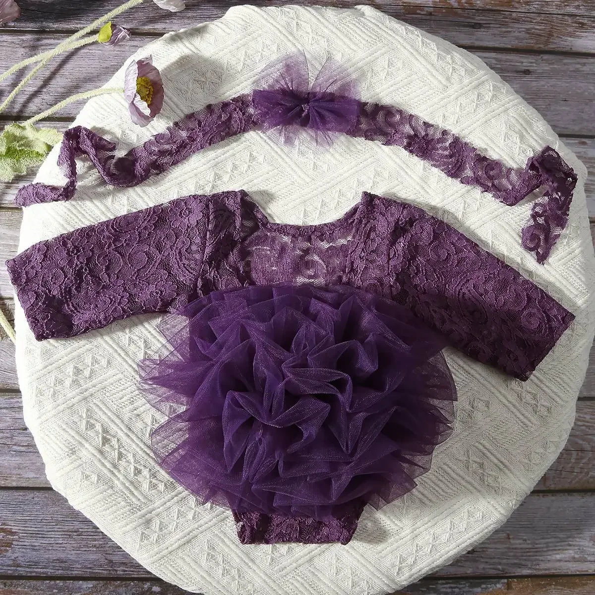 Baby Girl Outfit  Newborn Photography Princess Tutu Butterfly Glitter Star Lace Romper with Pearl Headband Infant Photo Props