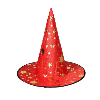 Halloween Hat Children Adult Masquerade Dress Up Magician Bronzing Wizard Pentagram Hat Halloween Party Witch Hat Favor