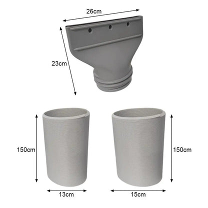 15CM Flat Mouth Joint Exhaust Duct Portable Mobile Air Conditioner Window Duct Pipe Hose Interface Connector Flat Nozzle