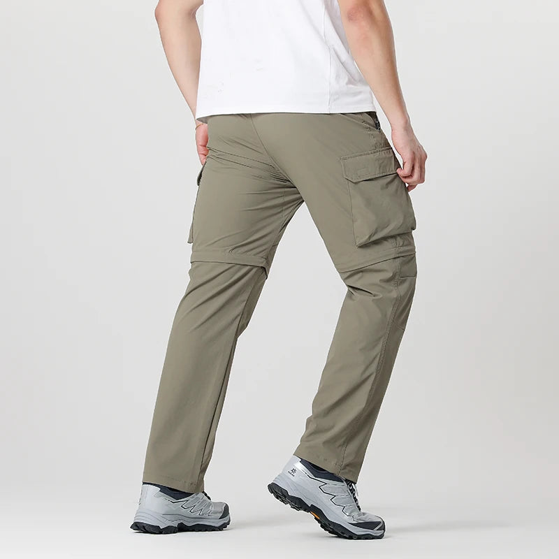 Men's Cargo Hiking Convertible Pants, Waterproof, Quick Dry, Lightweight, Removable Zipper, Perfect for Outdoor Adventures, Fishing and Camping, All-Season Versatile Hiking Gear.