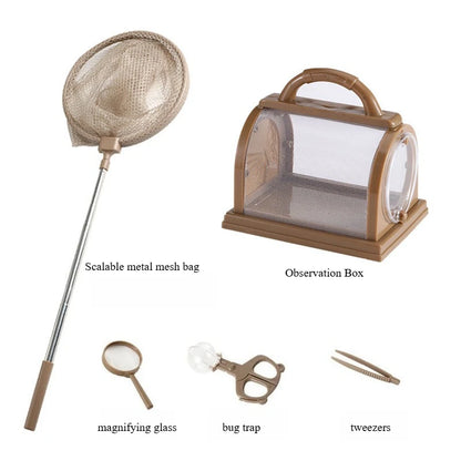5pcs Set Outdoor Exploration Insects Collector Insect Catching Tools Butterfly Fishing Net Cage Observation Box Insects Boxes